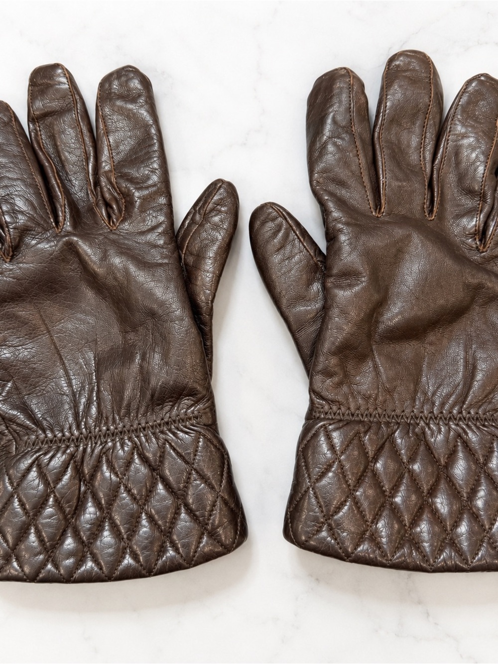Vintage Wilsons Leather Brown Genuine Leather Gloves Size M